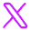 X Twitter Logo Icon from Plump Neon Set