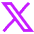 X Twitter Logo Icon from Sharp Neon Set