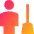 Cleaning Room Man Icon from Sharp Gradient- Free Set