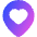 Location Heart Pin Icon from Core Gradient Set