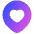 Location Heart Pin Icon from Plump Gradient Set