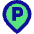 Location Pin Transport Parking Area Icon from Sharp Pop Set