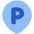 Location Pin Transport Parking Area Icon from Plump Flat Set