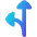 Navigation Arrow Fork Left Icon from Flex Gradient Set
