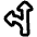 Navigation Arrow Fork Left Icon from Plump Remix Set