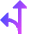 Navigation Arrow Fork Left Icon from Sharp Gradient Set