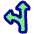 Navigation Arrow Fork Left Icon from Plump Pop Set