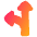 Navigation Arrow Fork Left Icon from Plump Gradient Set