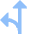 Navigation Arrow Fork Left Icon from Sharp Flat Set