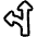 Navigation Arrow Fork Left Icon from Plump Line Set