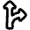 Navigation Arrow Fork Right Icon from Plump Remix Set