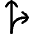 Navigation Arrow Fork Right Icon from Flex Line Set