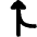 Navigation Arrow Ramp Left Icon from Flex Solid Set