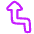 Navigation Arrow Turn Sharp Left Icon from Plump Neon Set