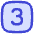 Number Three Square Icon from Flex Duo Set