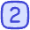 Number Two Square Icon from Flex Duo Set