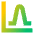 Bell Curve Chart Icon from Sharp Gradient Set