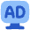 Broadcast Advertising Monitor Icon from Flex Flat Set