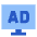 Broadcast Advertising Monitor Icon from Sharp Flat Set