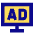 Broadcast Advertising Monitor Icon from Sharp Pop Set