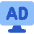 Broadcast Advertising Monitor Icon from Core Flat Set