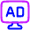 Broadcast Advertising Monitor Icon from Plump Neon Set