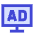 Broadcast Advertising Monitor Icon from Sharp Duo Set