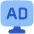Broadcast Advertising Monitor Icon from Plump Flat Set