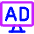 Broadcast Advertising Monitor Icon from Core Neon Set