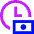 Hourly Rate Fee Cash Icon from Sharp Neon Set