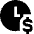 Hourly Rate Fee Dollar Sign Icon from Sharp Solid Set