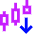 Trading Pattern Down Icon from Sharp Neon Set