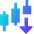 Trading Pattern Down Icon from Sharp Gradient Set