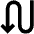 Arrow Curvy Down Left Fill Icon from Outlined Fill - Material Pro Set