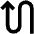 Arrow Curvy Up Left Fill Icon from Outlined Fill - Material Pro Set