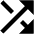 Triangle Arrow Crossover Right Fill Icon from Outlined Fill - Material Pro Set