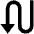 Triangle Arrow Curvy Down Left Fill Icon from Outlined Fill - Material Pro Set