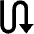 Triangle Arrow Curvy Down Right Fill Icon from Outlined Fill - Material Pro Set