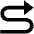 Triangle Arrow Curvy Right Up Fill Icon from Outlined Fill - Material Pro Set