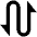 Triangle Arrow Curvy Up Down Direction Fill Icon from Outlined Fill - Material Pro Set