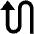 Triangle Arrow Curvy Up Left Fill Icon from Outlined Fill - Material Pro Set