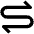 Arrow Curvy Both Direction Icon from Outlined Line - Material Pro Set