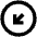 Arrow Diagonal Bottom Left Circle Icon from Outlined Line - Material Pro Set