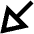 Diagonal Triangle Arrow Bottom Left Icon from Outlined Line - Material Pro Set