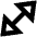 Expand Diagonal Triangle Arrow Icon from Outlined Line - Material Pro Set