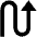 Triangle Arrow Curvy Up Right Icon from Outlined Line - Material Pro Set