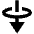 Triangle Arrow Through Elipse Down Icon from Outlined Line - Material Pro Set