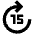 Forward 15 Icon from Outlined Line - Material Pro Set