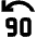 Jump Back 90 Icon from Outlined Line - Material Pro Set