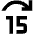 Jump Forward 15 Icon from Outlined Line - Material Pro Set